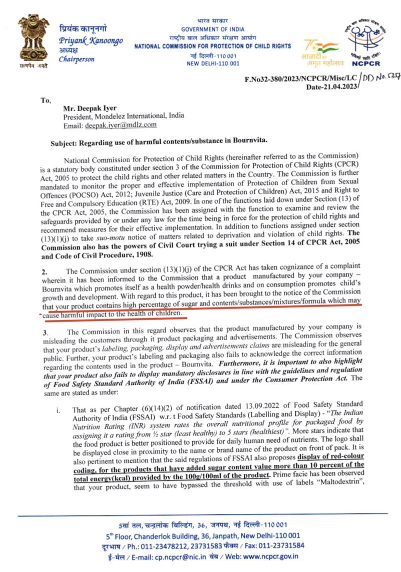 Bournvita Sugar Row NCPCR tells health drink maker to pull down misleading ads file statement in 7 days