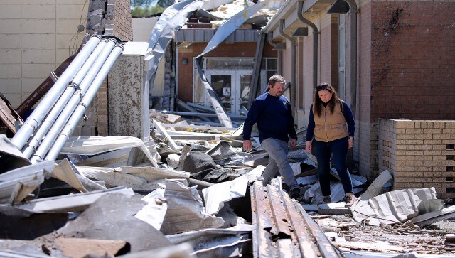 Illinois Governor JB Pritzker travelled on Sunday to Belvidere to visit the Apollo Theatre, which partially collapsed as about 260 people were attending a heavy metal concert. The governor said 48 others were treated in hospitals, with five in critical condition. AP