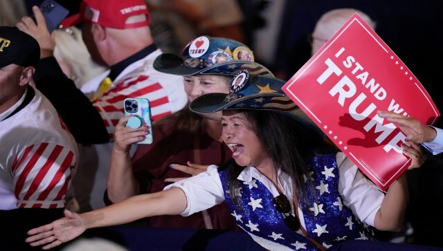 Trump, the frontrunner in the campaign for the Republican nominee in 2024, declared that “radical left” prosecutors were out to get him “at any cost” from a stage draped in American flags within a sumptuous gold-and-cream ballroom. AP Trump, the frontrunner in the campaign for the Republican nominee in 2024, declared that “radical left” prosecutors were out to get him “at any cost” from a stage draped in American flags within a sumptuous gold-and-cream ballroom. AP