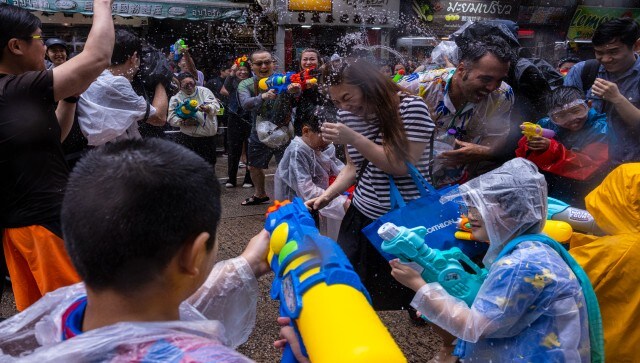 To celebrate the festival, hundreds of locals came to the Carpenter Road Park football field in Kowloon City and the neighbouring streets. Activities during the festival include dance performances, Muay Thai competitions, and water splashing competitions. AP