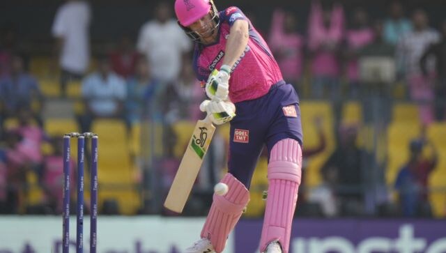 Yashasvi Jaiswal (60) and Jos Buttler (79) scored 98 for the opening partnership as RR posted 199/4 batting first. AP Yashasvi Jaiswal (60) and Jos Buttler (79) scored 98 for the opening partnership as RR posted 199/4 batting first. AP