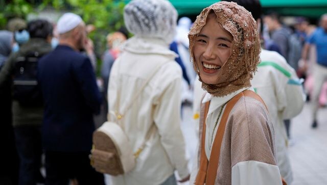 Muslims gathered at a mosque in China’s Shanghai for Eid-ul-Fitr prayers. Eid-ul-Fitr means “the festival of the breaking of the fast” and its date changes every year as per the lunar calendar. Reuters