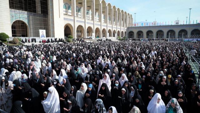 Iranian women offered Eid-ul-Fitr prayers in Tehran. Besides donning new clothes and providing gifts to children, Zakat or giving alms to the poor is also a part of the festival. Reuters
