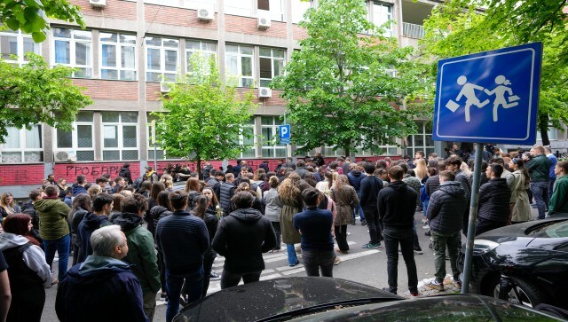 Students from other Belgrade schools also came to the site in groups, standing in silence. “I think we are all guilty. I think each one of us has some responsibility, that we allowed some things we should not allow (to happen),” said Zoran Sefik, a Belgrade resident, during Wednesday evening’s vigil near the school. AP