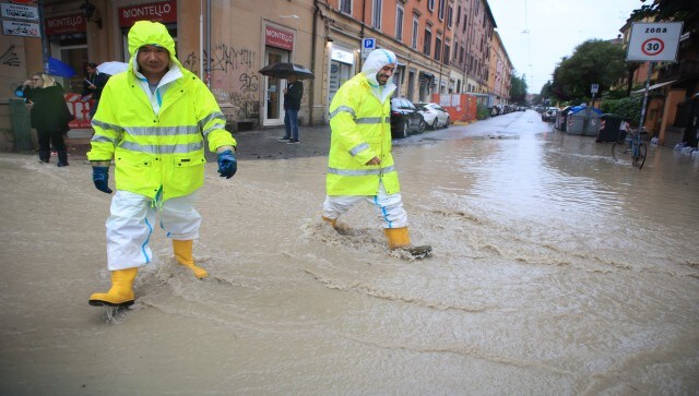 Trains were stopped and schools were closed in many towns while people were asked to leave the ground floors of their homes and to avoid going out. Firefighters in Riccione, in the northern region of Emilia-Romagna, were deployed to rescue people from flooded homes and businesses. AP Trains were stopped and schools were closed in many towns while people were asked to leave the ground floors of their homes and to avoid going out. Firefighters in Riccione, in the northern region of Emilia-Romagna, were deployed to rescue people from flooded homes and businesses. AP