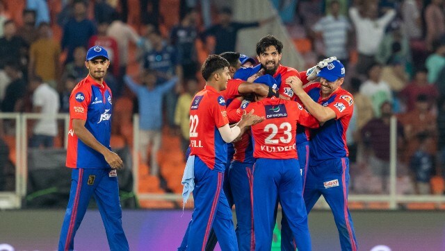 Delhi Capitals celebrate their win against Gujarat Titans on Tuesday. DC defended their total of 130/8, restricting GT tov 125 in their chase. Sportzpics
