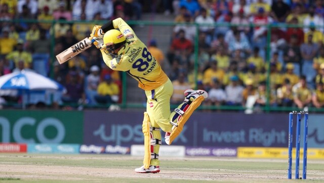 Devon Conway scored 87 runs from 52 balls for CSK against DC in IPL 2023. During the innings, he hit the 1000th six of the season. Image: Sportzpics