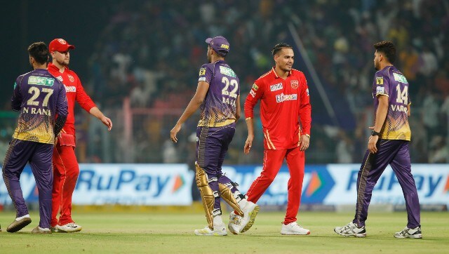 Players of Kolkata Knight Riders and Punjab Kings shake hands after their IPL 2023 match at Eden Gardens. Sportzpics