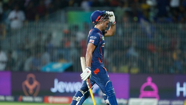 Marcus Stoinis walks back after being dismissed courtesy a terrible run-out. Sportzpics