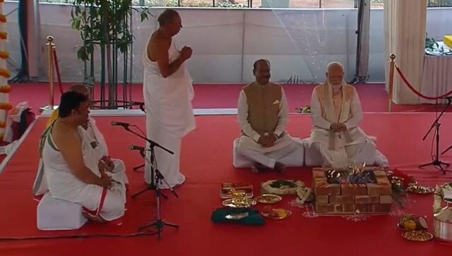 New Parliament Building Inauguration: PM Modi places 'Sengol' inside complex, seeks blessings of adheenams