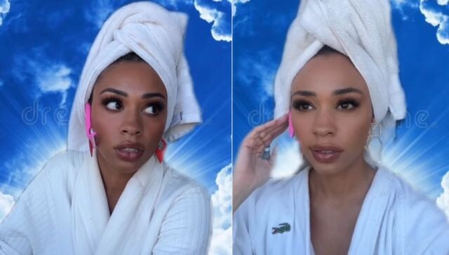 Meet Denise, heaven’s bathrobe-clad receptionist, on TikTok