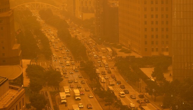 The weather system that’s driving the great Canadian-American smoke out — a low-pressure system over Maine and Nova Scotia — “will probably be hanging around at least for the next few days,” US National Weather Service meteorologist Bryan Ramsey said. AP The weather system that’s driving the great Canadian-American smoke out — a low-pressure system over Maine and Nova Scotia — “will probably be hanging around at least for the next few days,” US National Weather Service meteorologist Bryan Ramsey said. AP