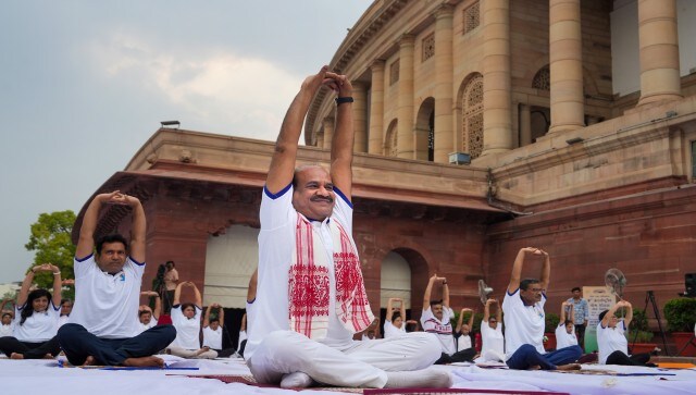 Lok Sabha Speaker Om Birla along with Lok Sabha and Rajya Sabha officials perform yoga during a session on the International Day of Yoga, at the Parliament House complex in New Delhi. Yoga activities were held in the national capital in Nehru Park, Lodhi Garden, Talkatora Garden, Kartavya Path, New Moti Bagh-IAS Residences area, Sanjay Jheel, Singapore Park, and Central Park-Connaught Place. PTI Lok Sabha Speaker Om Birla along with Lok Sabha and Rajya Sabha officials perform yoga during a session on the International Day of Yoga, at the Parliament House complex in New Delhi. Yoga activities were held in the national capital in Nehru Park, Lodhi Garden, Talkatora Garden, Kartavya Path, New Moti Bagh-IAS Residences area, Sanjay Jheel, Singapore Park, and Central Park-Connaught Place. PTI