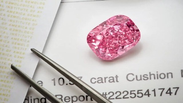 The 23.78-carat raw diamond that became The Eternal Pink was mined by De Beers at the Damtshaa mine in Botswana. Over the course of six intense months, Diacore’s team of artisans painstakingly fashioned the diamond into an exquisite cushion cut, maximising the diamond’s electric “bubblegum” colour, according to the website. Image Courtesy: www.sothebys.com The 23.78-carat raw diamond that became The Eternal Pink was mined by De Beers at the Damtshaa mine in Botswana. Over the course of six intense months, Diacore’s team of artisans painstakingly fashioned the diamond into an exquisite cushion cut, maximising the diamond’s electric “bubblegum” colour, according to the website. Image Courtesy: www.sothebys.com