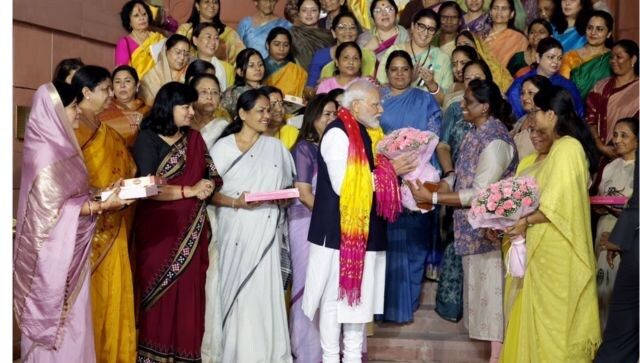 WATCH: PM Modi receives rousing welcome at BJP HQ after passage of Women's Reservation Bill in Parliament