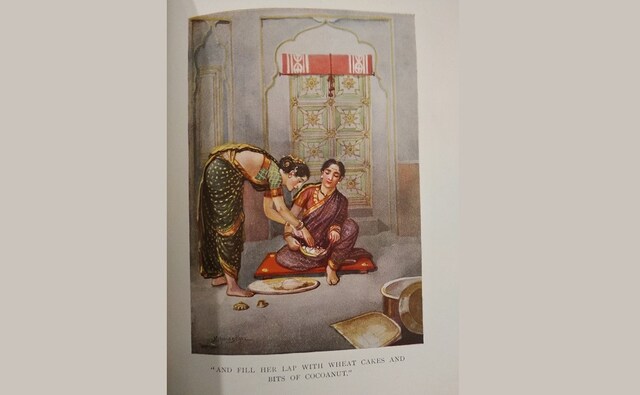 And fill her lap with wheat cakes and bits of coconut has been illustrated for <em>The Friday Story</em>. Dhurandhar's work showcases some simple traditions followed in countless households in our culture. Through the exhibition at the museum, one can almost glimpse into the changing times of the bustling metropolis as chronicled by Dhurandhar along with his dedication to tradition, morals and his art. The influence of theatre is evident in the emotive poses featured in his artwork. And fill her lap with wheat cakes and bits of coconut has been illustrated for <em>The Friday Story</em>. Dhurandhar's work showcases some simple traditions followed in countless households in our culture. Through the exhibition at the museum, one can almost glimpse into the changing times of the bustling metropolis as chronicled by Dhurandhar along with his dedication to tradition, morals and his art. The influence of theatre is evident in the emotive poses featured in his artwork.