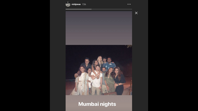 Nick Jonas and Priyanka Chopra at the dinner hosted by them for friends. Image from Instagram/ nickjonas