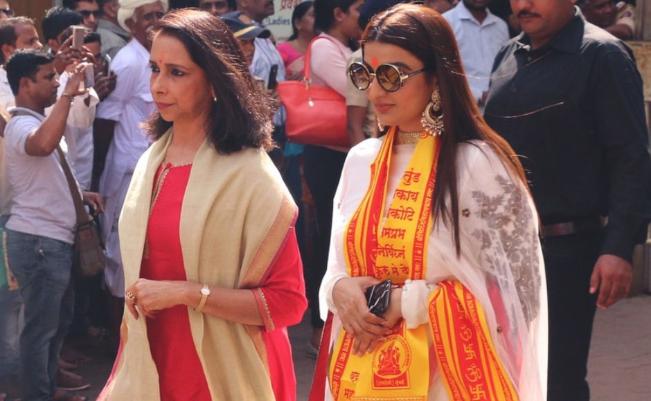 Deepika Padukone's mother Ujjala Padukone and Ranveer's sister Ritika outside the temple. Sachin Gokhale Deepika Padukone's mother Ujjala Padukone and Ranveer's sister Ritika outside the temple. Sachin Gokhale