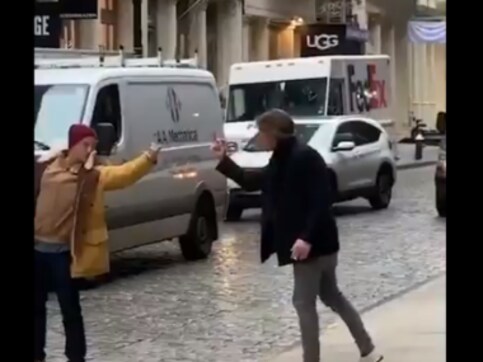 Viral video of two men showing each other the finger staged? Producer confirms our worst fear Viral video of two men showing each other the finger staged? Producer confirms our worst fear