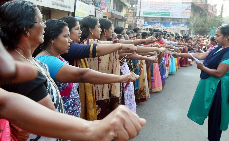 On 1 January, women from various walks of life — writers, athletes, actors, politicians and techies, government officials and homemakers — stood across the highways crisscrossing through the 14 districts in the state. Image courtesy Sasi Chandrika @ Kannur On 1 January, women from various walks of life — writers, athletes, actors, politicians and techies, government officials and homemakers — stood across the highways crisscrossing through the 14 districts in the state. Image courtesy Sasi Chandrika @ Kannur