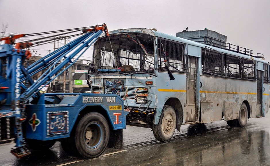 Dar was driving a vehicle packed with explosives on the wrong side of the road and hit the bus, in which an estimated 39-44 personnel were travelling, head-on. 'There are no survivors from the bus,' an official said. PTI Dar was driving a vehicle packed with explosives on the wrong side of the road and hit the bus, in which an estimated 39-44 personnel were travelling, head-on. 'There are no survivors from the bus,' an official said. PTI