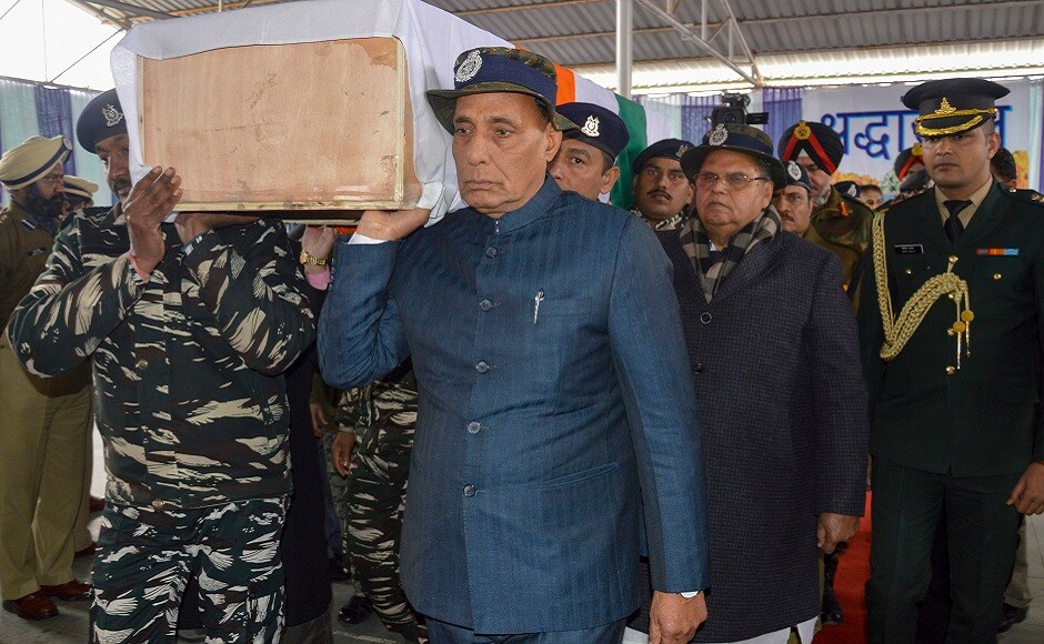 The mortal remains of the slain troopers reached Delhi's Palam air force area in a special IAF plane on Friday. PTI The mortal remains of the slain troopers reached Delhi's Palam air force area in a special IAF plane on Friday. PTI