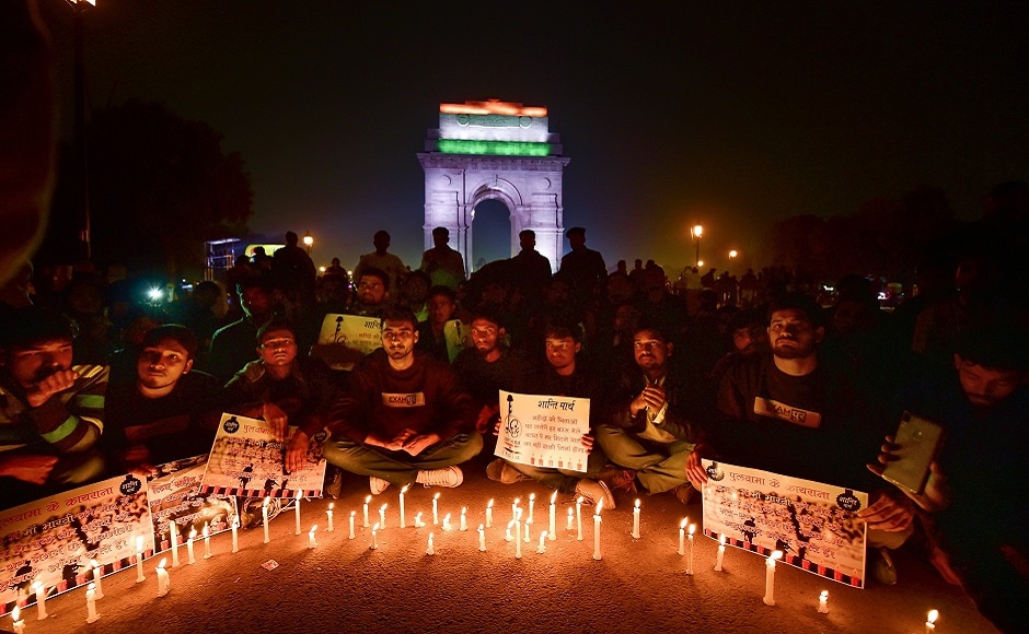 Hundreds of people from all walks of life on Friday gathered at India Gate and Jantar Mantar to hold candle light marches to express solidarity with the families of the jawans killed. PTI Hundreds of people from all walks of life on Friday gathered at India Gate and Jantar Mantar to hold candle light marches to express solidarity with the families of the jawans killed. PTI
