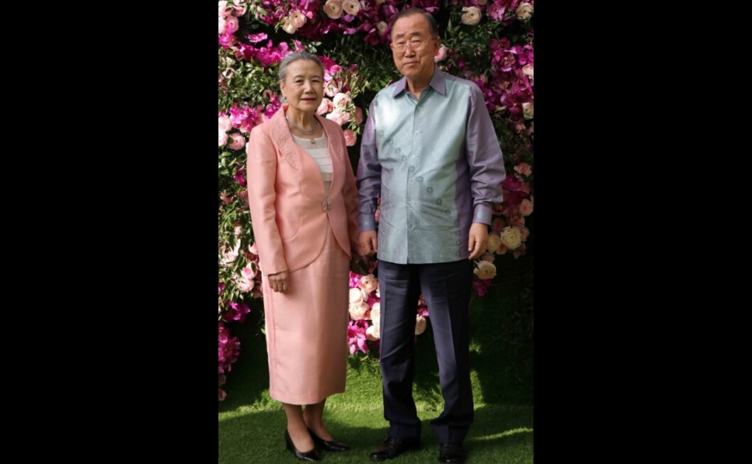 Former Secretary-General of the United Nations Ban Ki-moon seen with his wife at the Akash-Shloka wedding. Photo: Sachin Gokhale Former Secretary-General of the United Nations Ban Ki-moon seen with his wife at the Akash-Shloka wedding. Photo: Sachin Gokhale