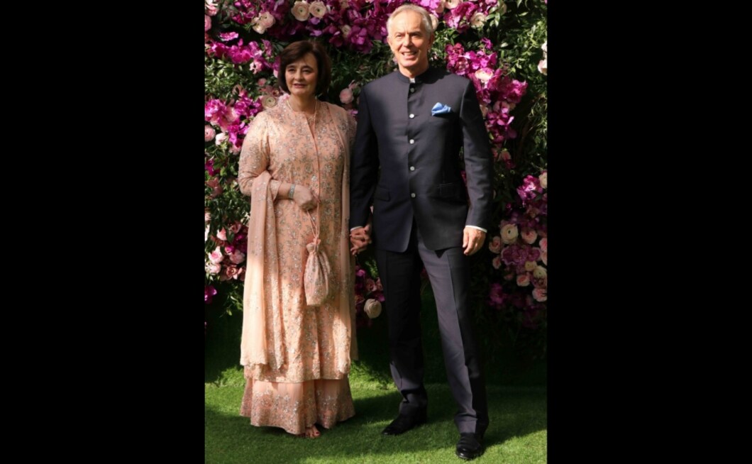 Former UK Prime Minister Tony Blair seen with wife at the Akash-Shloka wedding. Photo: Sachin Gokhale Former UK Prime Minister Tony Blair seen with wife at the Akash-Shloka wedding. Photo: Sachin Gokhale