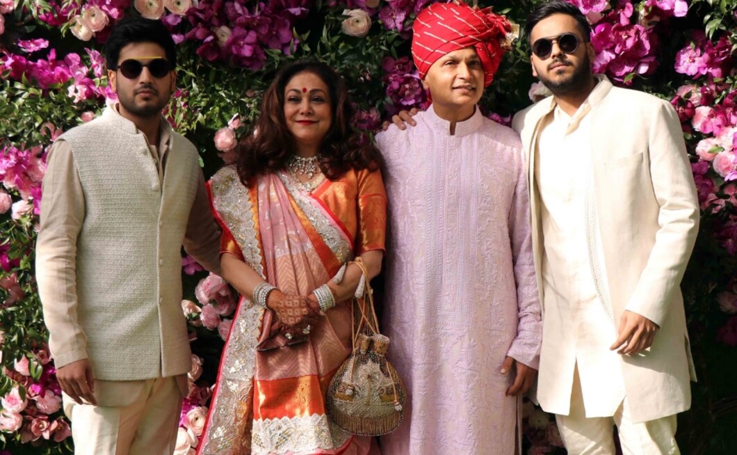 Anil Ambani (second from right) seen with wife, Tina Ambani and their two sons. Photo: Sachin Gokhale Anil Ambani (second from right) seen with wife, Tina Ambani and their two sons. Photo: Sachin Gokhale