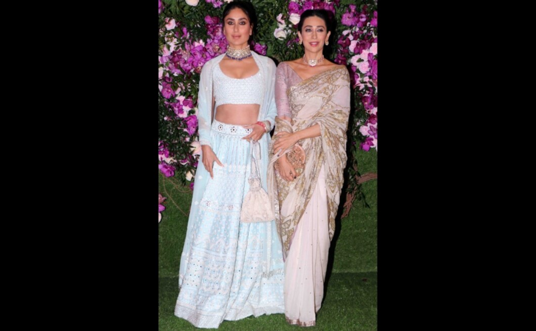 Kareena Kapoor Khan and Karisma Kapoor at Akash and Shloka's wedding bash. Photo: Sachin Gokhale Kareena Kapoor Khan and Karisma Kapoor at Akash and Shloka's wedding bash. Photo: Sachin Gokhale