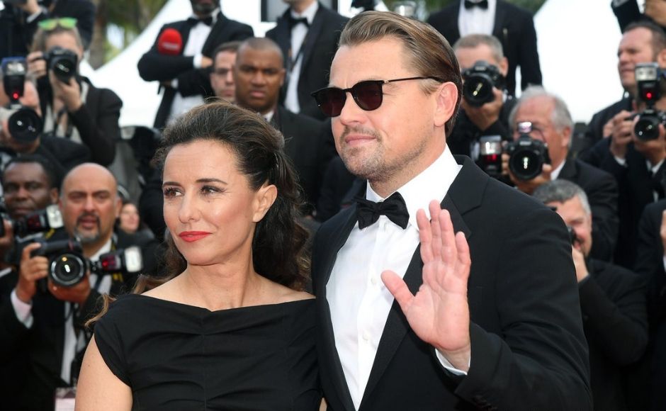 Leonardo DiCaprio and Leila Conners during the premiere of Ice on Fire. Twitter Leonardo DiCaprio and Leila Conners during the premiere of Ice on Fire. Twitter