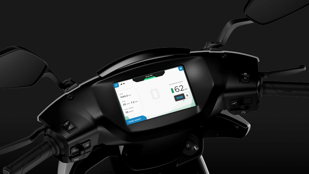 Ather 450 dashboard. Image: Ather Energy