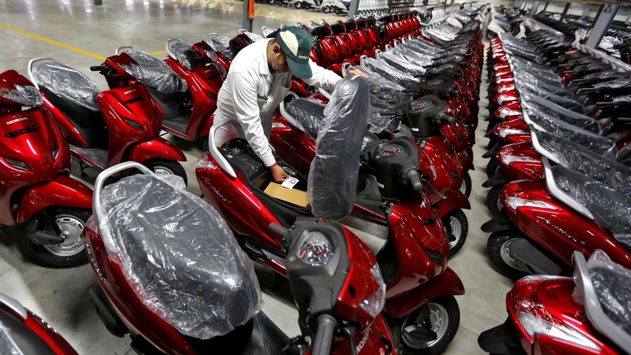 Representational image of a scooter factory. Image: Reuters