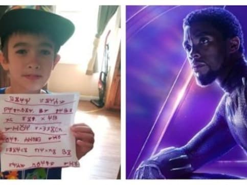 Black Panther star Chadwick Boseman receives letter from young fan in Wakandan language Black Panther star Chadwick Boseman receives letter from young fan in Wakandan language