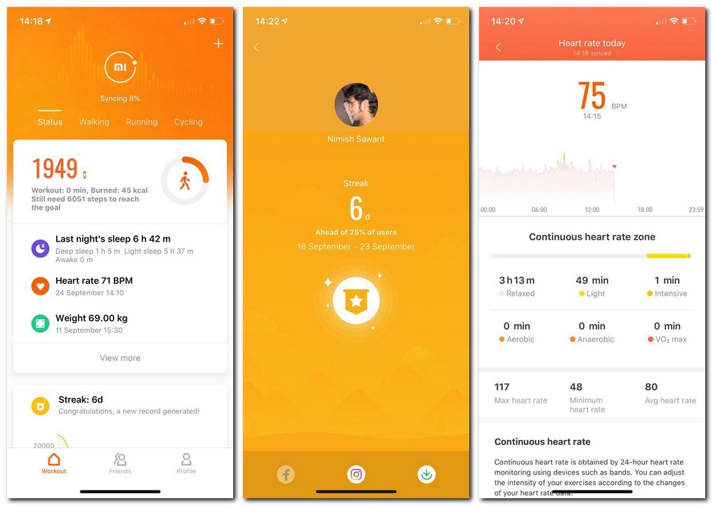 MI Fit app is quite neat