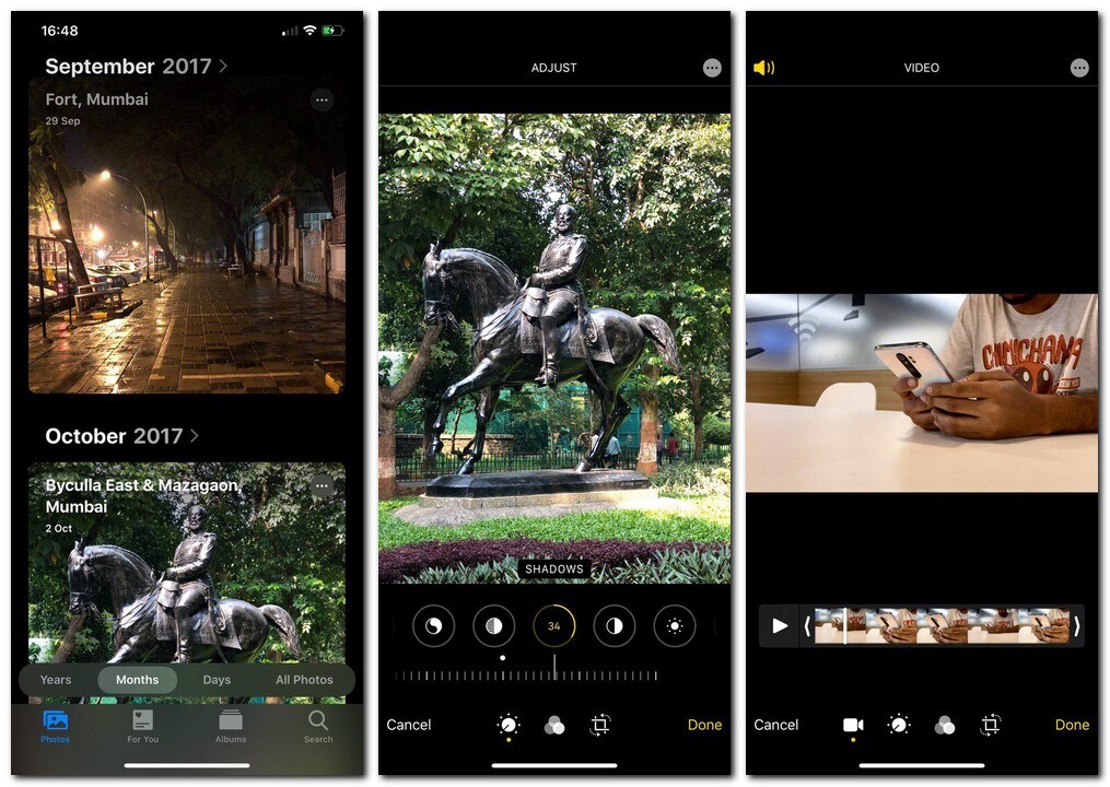 The Photos app has been revamped and videos now get the same editing pictures as photos. Image: tech2