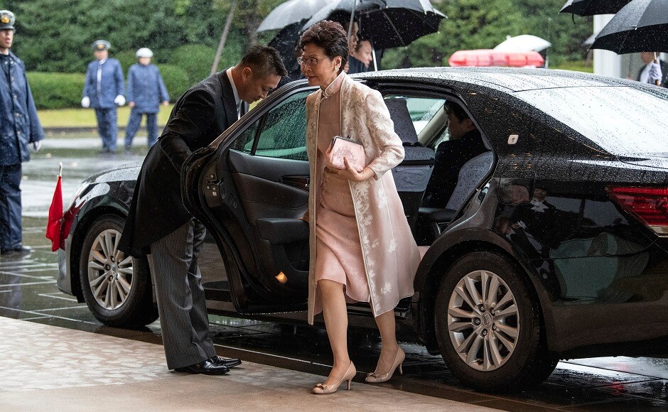 Several dignitaries and excellencies graced the occasion. Chief Executive of Hong Kong Carrie Lam was one of them who arrived at the palace to attend the enthronement ceremony. AP Several dignitaries and excellencies graced the occasion. Chief Executive of Hong Kong Carrie Lam was one of them who arrived at the palace to attend the enthronement ceremony. AP