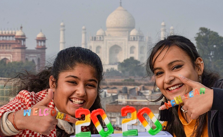 People used creative ways to usher in the new year. PTI People used creative ways to usher in the new year. PTI