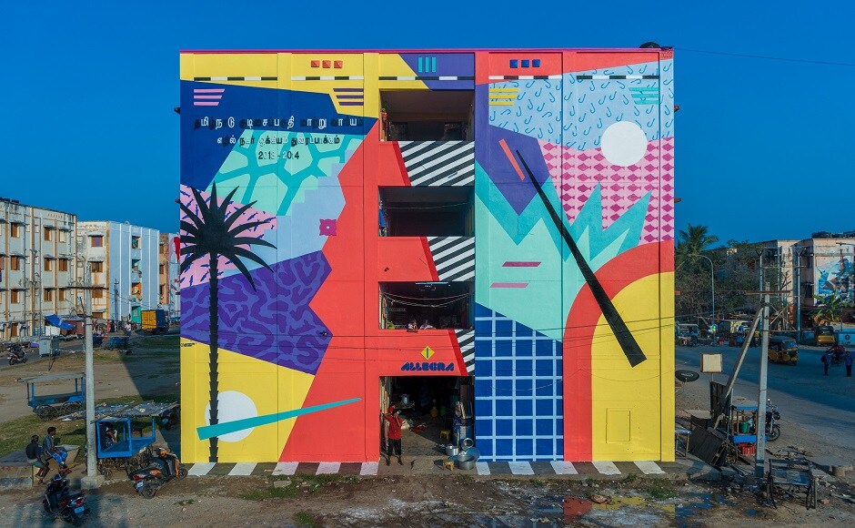 In the image (as shown above), Spanish artist Antonyo Marest has created a ‘new door’ — characterised by bright colours and vibrant geometric patterns — metaphorically alluding to the artist’s wish for the community to live a better and sunny future. Marked with the words ‘Allegra’, which translates to ‘joy’ in English (and is also the name of Marest’s daughter) and using a vibrant assortment of gradients, Antonyo’s mural is the artist’s attempt to spread positive vibes in the neighbourhood. In the image (as shown above), Spanish artist Antonyo Marest has created a ‘new door’ — characterised by bright colours and vibrant geometric patterns — metaphorically alluding to the artist’s wish for the community to live a better and sunny future. Marked with the words ‘Allegra’, which translates to ‘joy’ in English (and is also the name of Marest’s daughter) and using a vibrant assortment of gradients, Antonyo’s mural is the artist’s attempt to spread positive vibes in the neighbourhood.