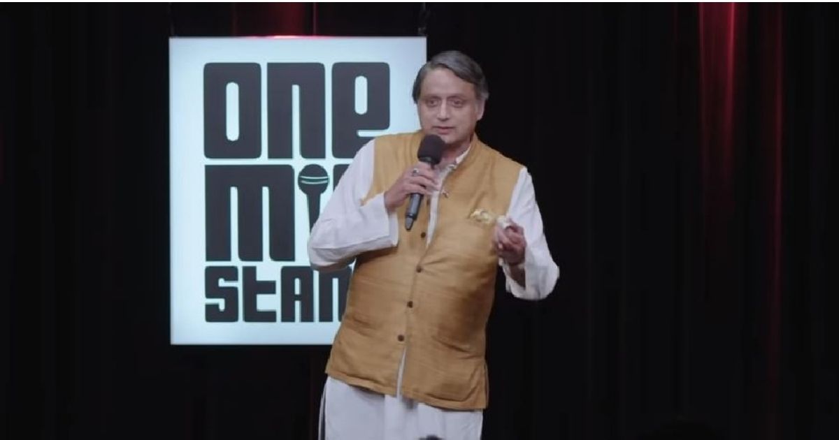 Shashi Tharoor in One Mic Stand. Image via Twitter