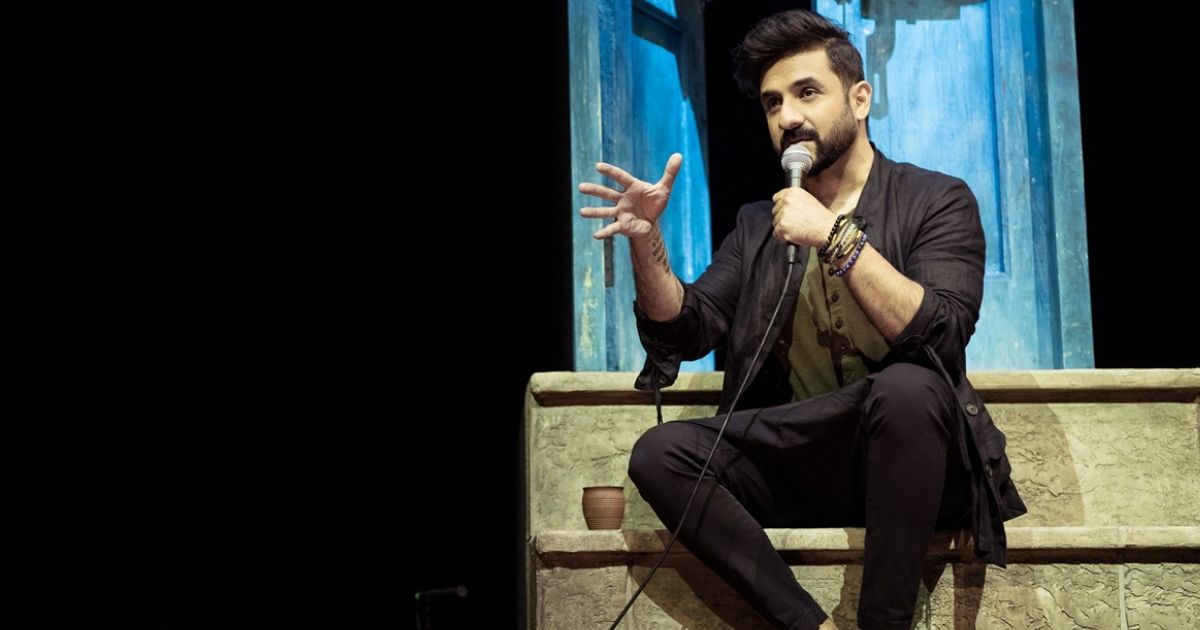 Vir Das in his new stand up special. Image from Netflix