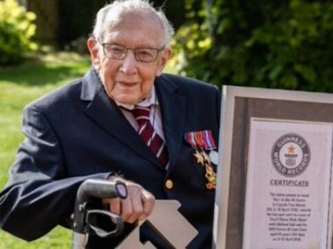 Coronavirus Outbreak: Tom Moore, aged 99, becomes oldest person to top Britain's music chart after world fundraising record Coronavirus Outbreak: Tom Moore, aged 99, becomes oldest person to top Britain's music chart after world fundraising record
