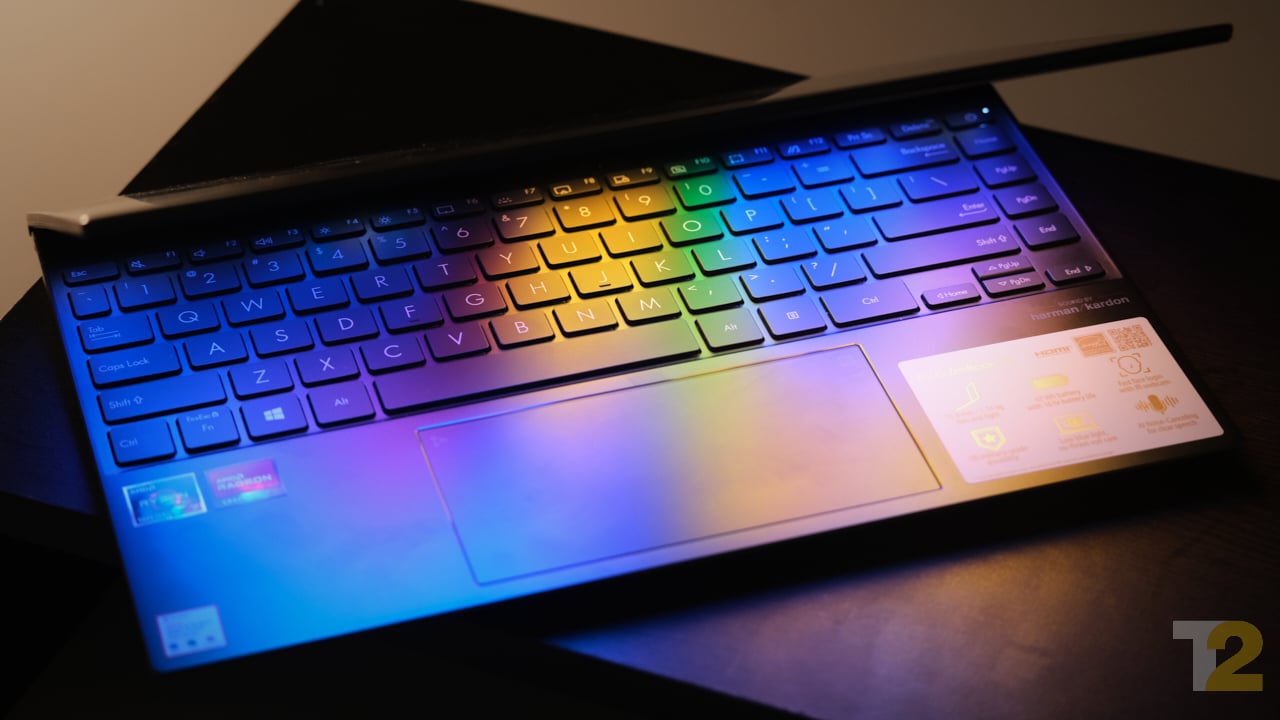 The keyboard is backlit and the keys have great travel. This being a 13-inch laptop, there’s no numpad, but at the press of a button, you can transform the trackpad into one. Image: Anirudh Regidi