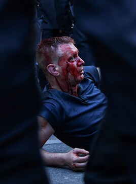 In London skirmishes, suspected far-right protester is rescued In London skirmishes, suspected far-right protester is rescued