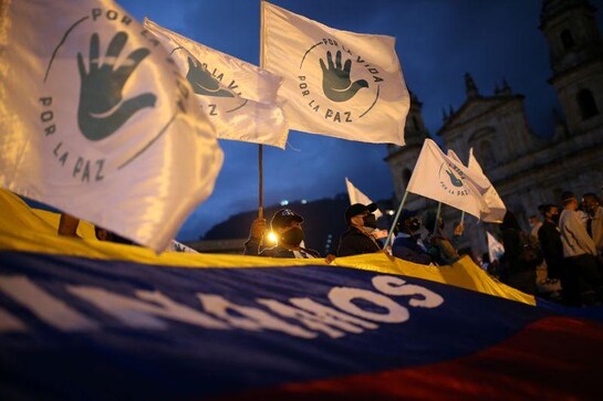 Former FARC guerrillas march in Colombia to demand end to killings Former FARC guerrillas march in Colombia to demand end to killings