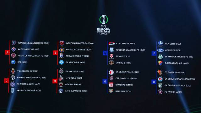 Conference League draw: West Ham draw Anderlecht in Group, Hearts to play Fiorentina in Group Conference League draw: West Ham draw Anderlecht in Group, Hearts to play Fiorentina in Group