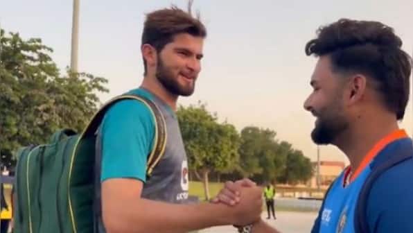 Watch: India meet their Pakistan counterparts including injured Shaheen Afridi