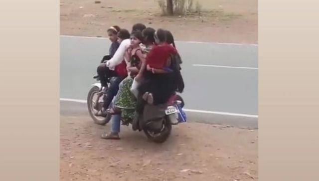 'Survival of maximum': Twitter stunned after man spotted riding with 7 on two-wheeler 'Survival of maximum': Twitter stunned after man spotted riding with 7 on two-wheeler