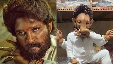 Allu Arjun craze hits Ganesh Chaturthi, fans welcome Pushpa Raj inspired Ganapati idols